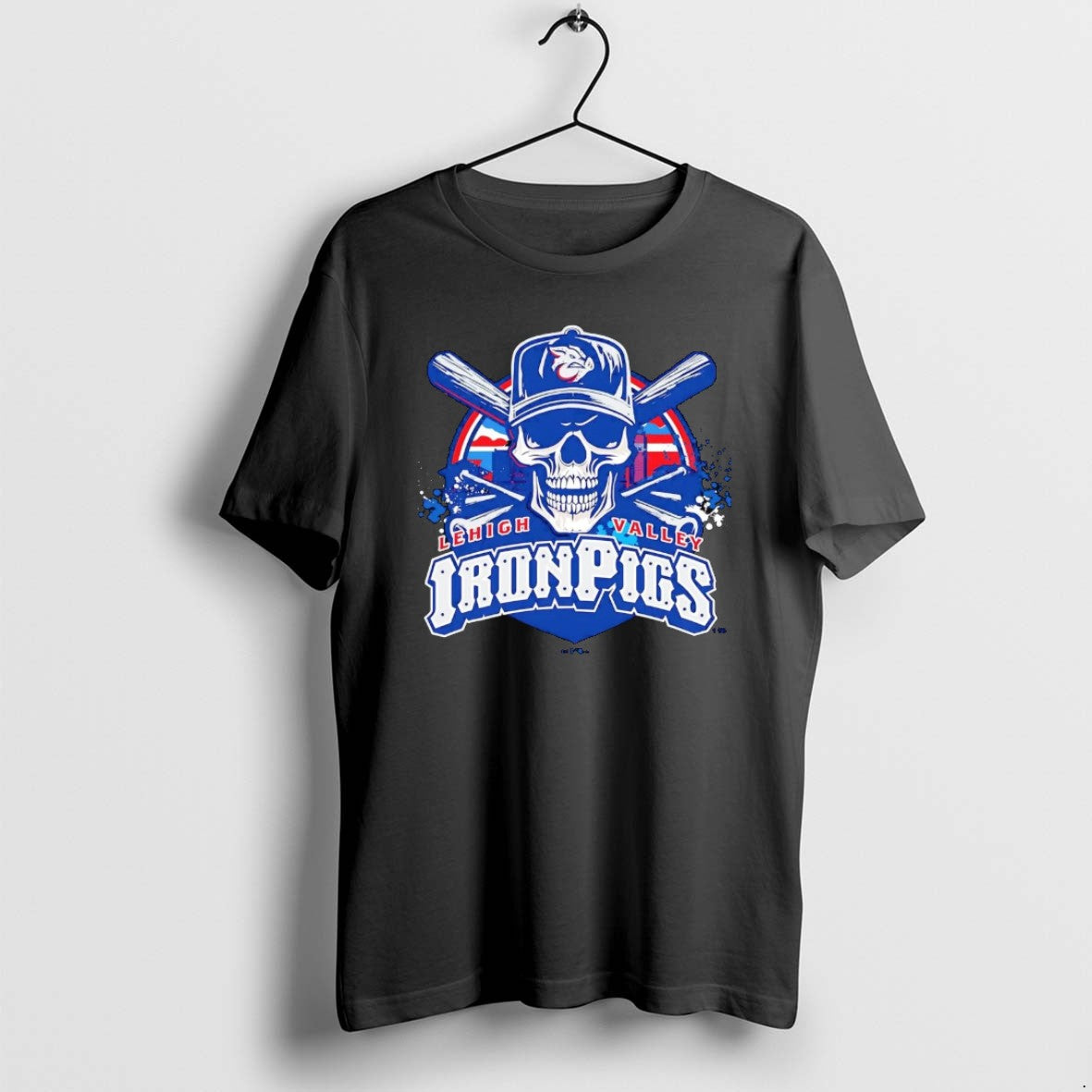 Official Lehigh Valley Ironpigs Skull And Bats