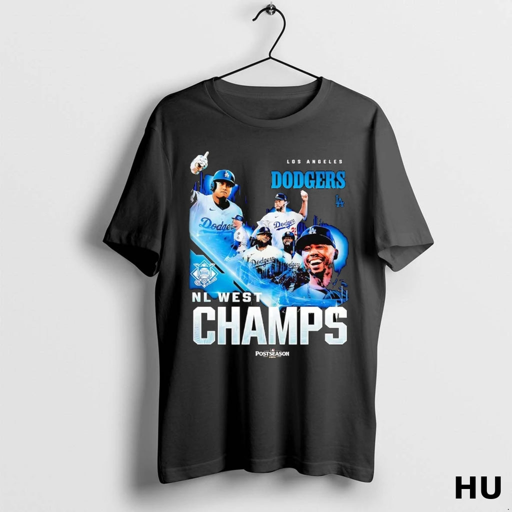 Official Los Angeles Dodgers 2025 Nl West Champions Postseason T Shirt