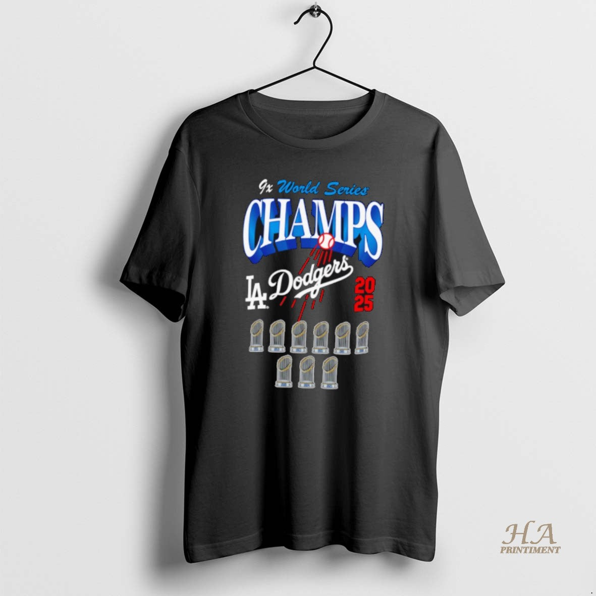 Official Los Angeles Dodgers 2025 Nine Time World Series Champions Trophy