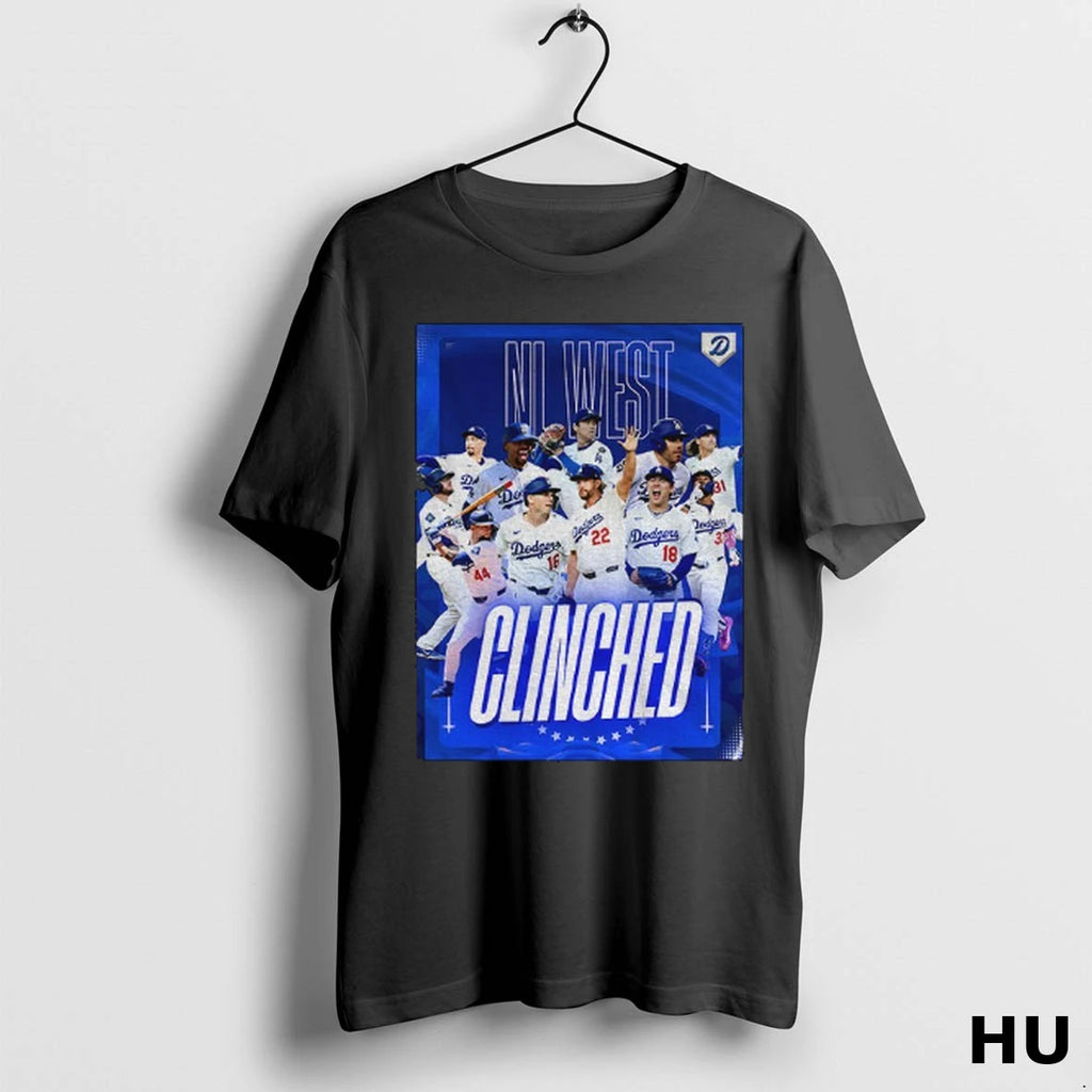 Official Los Angeles Dodgers Mlb Baseball 2025 Clinched Nl West Division Champs T Shirt