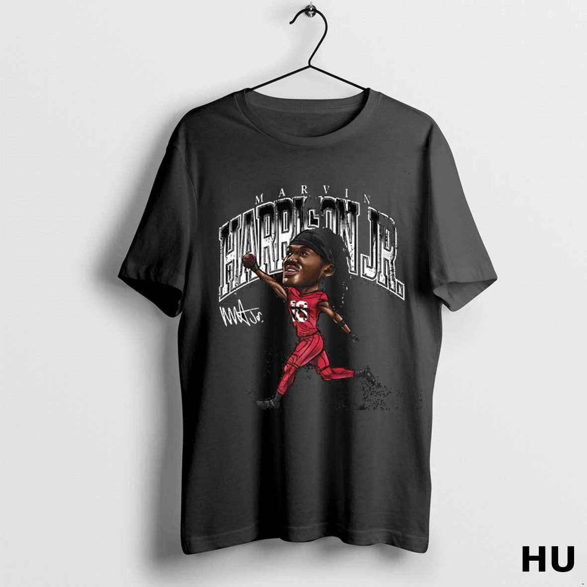 Official Marvin Harrison Jr Arizona Cardinals Football Cartoon Signature T Shirt