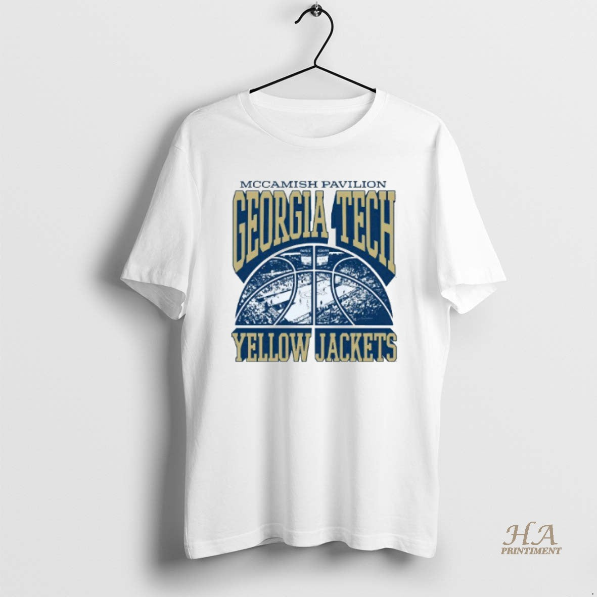 Official Mccamish Pavilion Georgia Tech Yellow Jackets Basketball Mens White Tee
