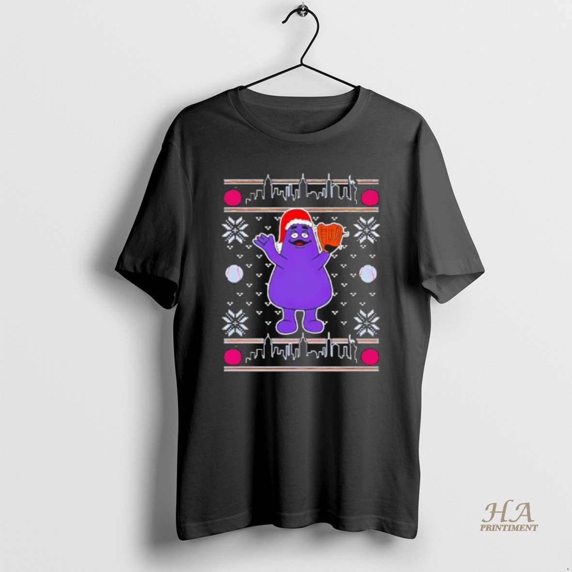 Official Mets Mascot Grimace Ugly Christmas Black