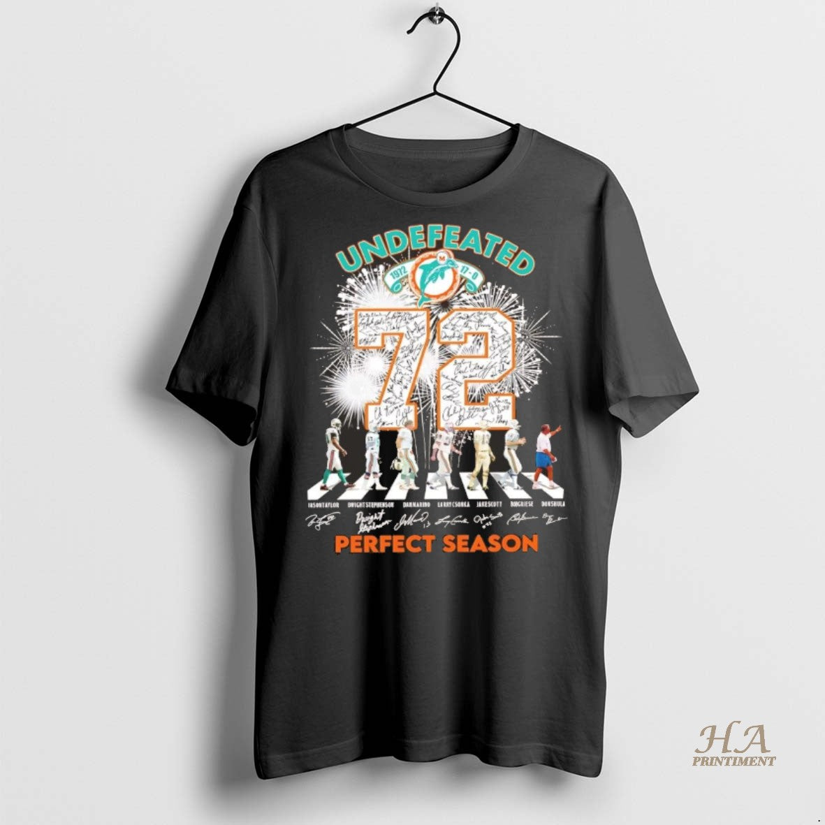 Official Miami Dolphins 72rd Anniversary Undefeated Perfect Season Christmas Chriast Shirt