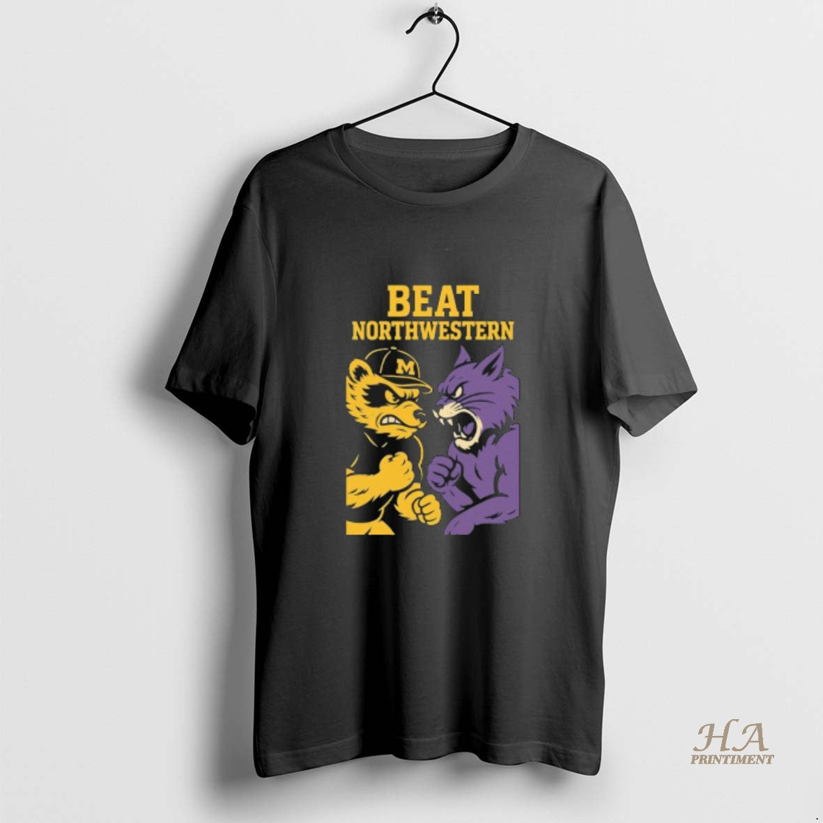 Official Michigan Wolverine Mascot Beat Northwestern Wildcats 2025 Rivalry
