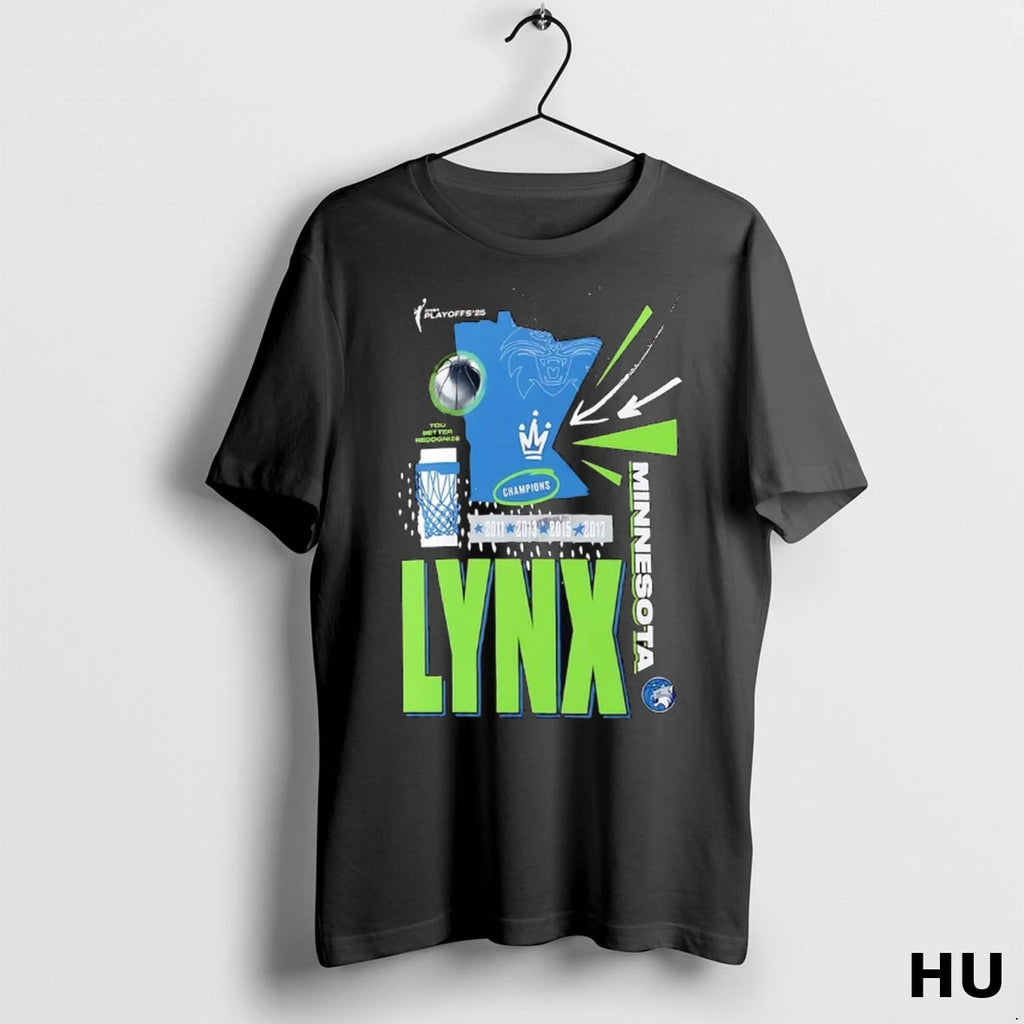 Official Minnesota Lynx 4 Time Champions You Better Recognize Wnba Playoffs 2025 T Shirt
