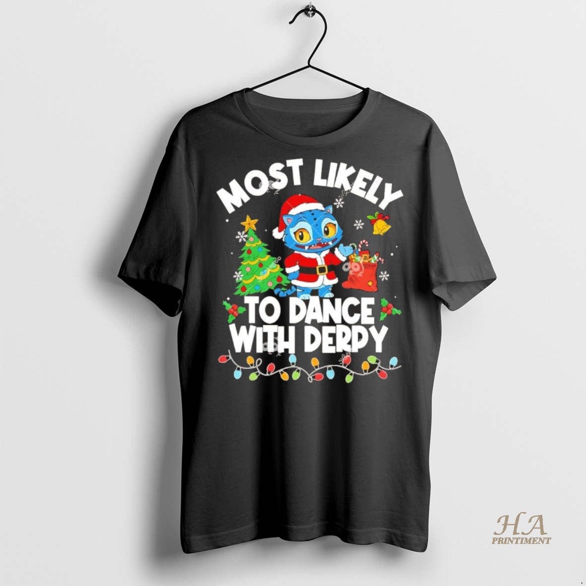 Official Most Likely To Dance With Derpy Tigers Christmas Chriast Shirt