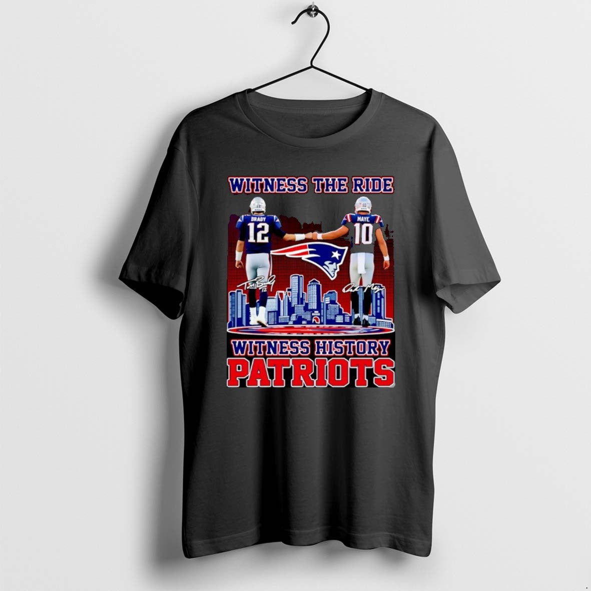 Official Ne Patriots Brady And Maye Witness The Ride History City Skyline Christmas