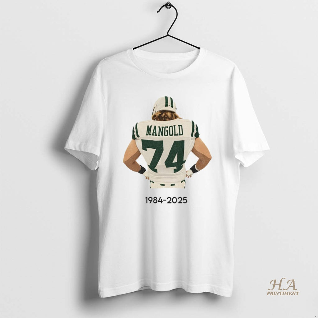 Official Nick Mangold 74 New York Jets Tribute 1984 2025 Football Rip Memories