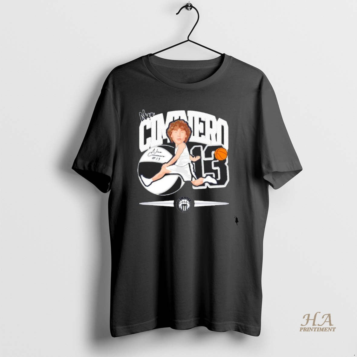 Official Nico Ciminero 13 Marietta Pioneers Football Caricature Blackshirt