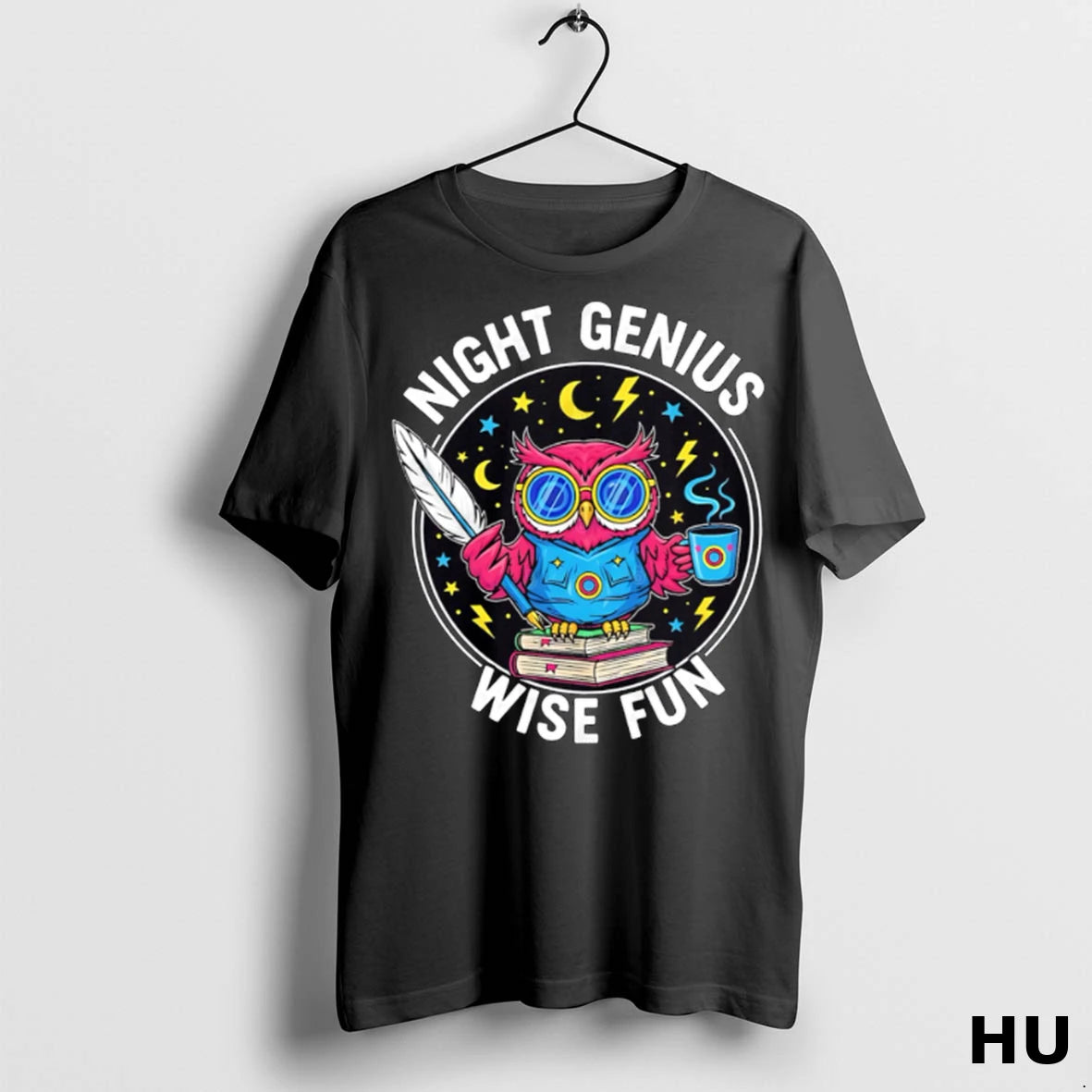Official Night Genius Wise Fun Inspiration Owl T Shirt