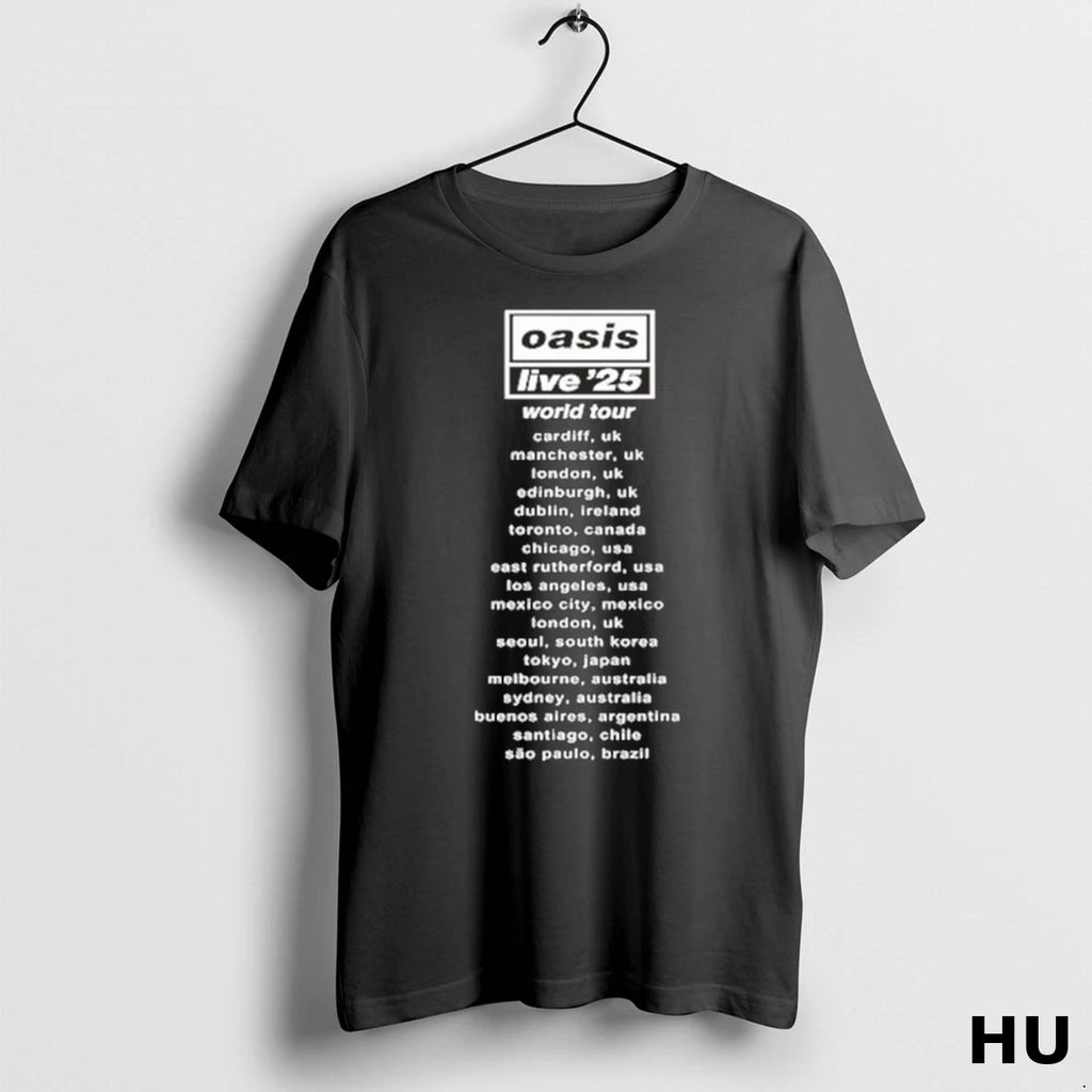 Official Oasis World Tour In Concert Live 25 T Shirt
