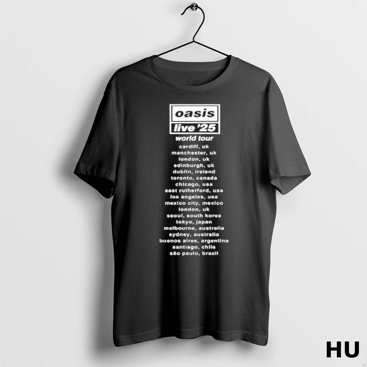 Official Oasis World Tour In Concert Live 25 T Shirt