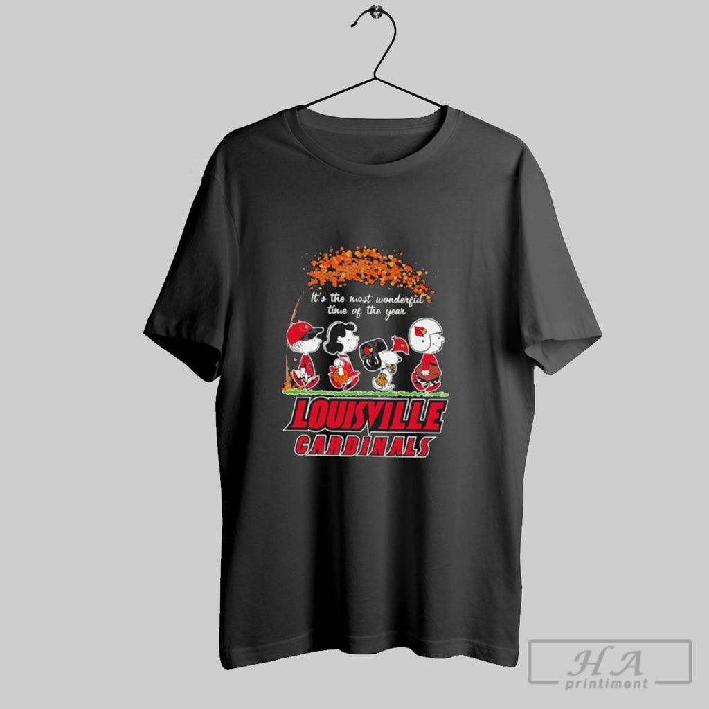 Official Official Louisville Cardinals And Peanuts Character Its The Most Wonderful Time Of The Year