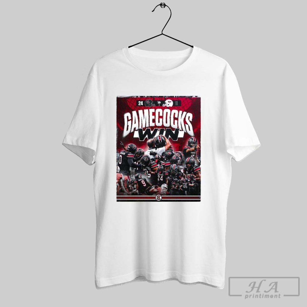 Official Official South Carolina Gamecocks Win Virginia Tech Hokies Final Score 24 11 Poster Tee