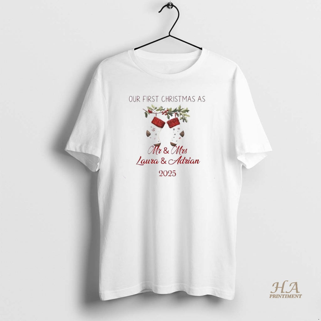Official Our First Christmas As A Family Decor 2025 Personalized Ornaments White
