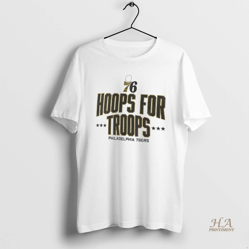 Official Philadelphia 76ers Basketball Nba Hoops For Troops Logo