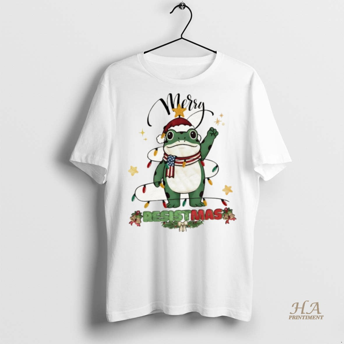 Official Portland Frog Usa Merry Resistmas Merry Christmas Shirt