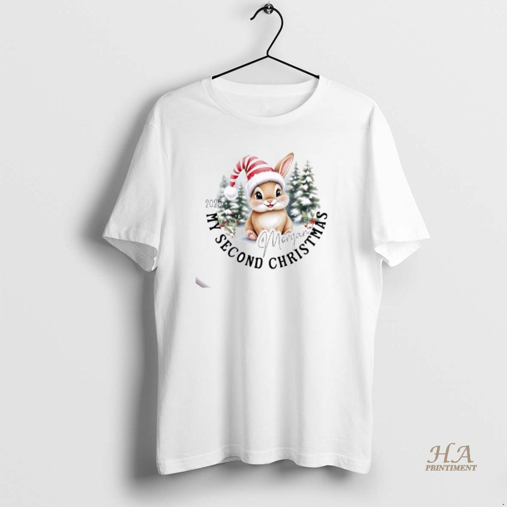 Official Rabbit Hat Santa My Second Christmas Cute Personalized Ornaments White