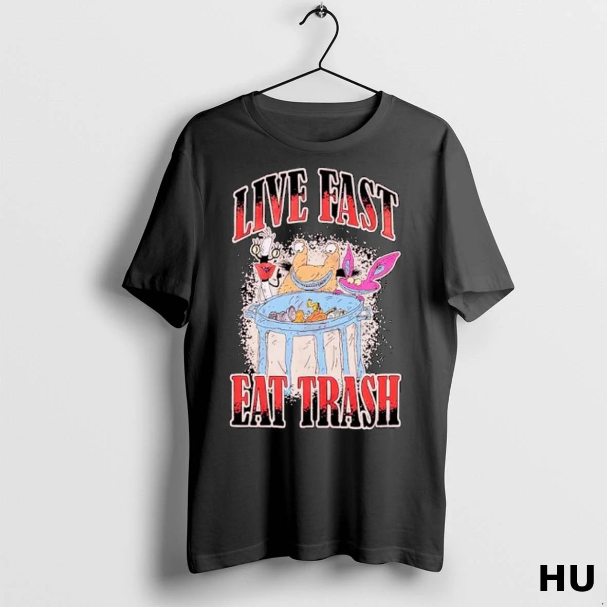 Official Real Monsters Live Fast Eat Trash Ornaments T Shirt