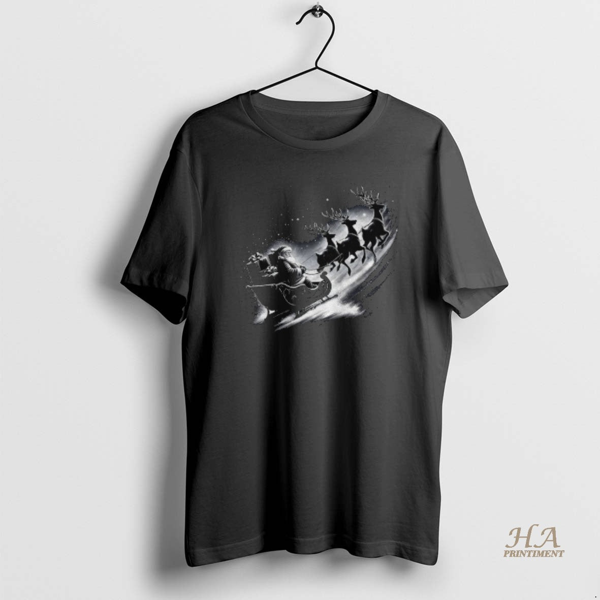 Official Retro Santa Claus Reindeer Night Sky Christmas