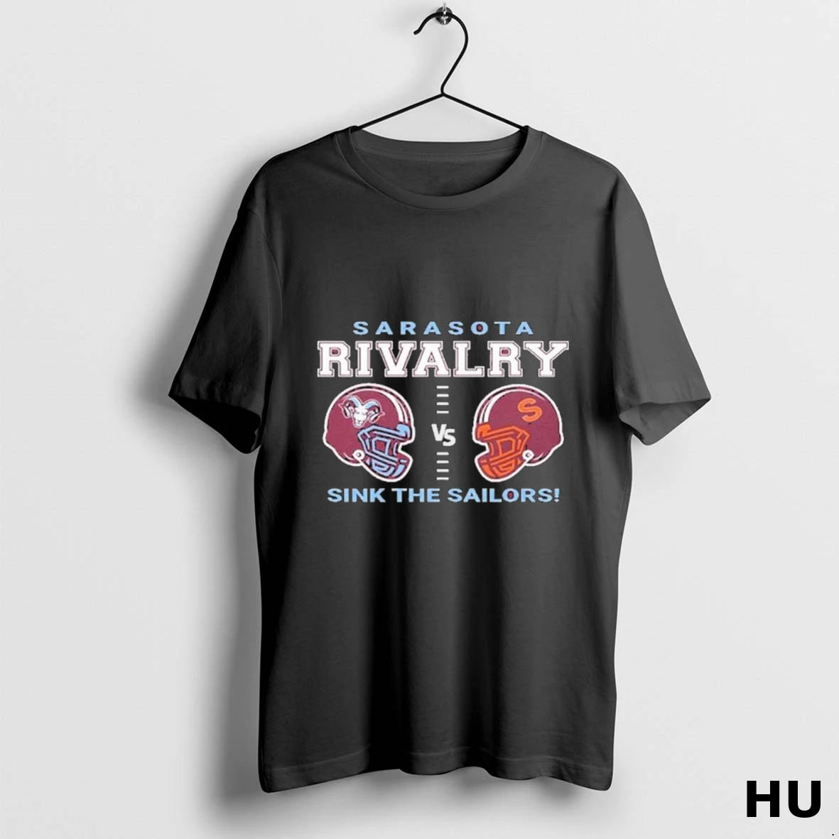 Official Rivalry Football 2025 Riverview Rams Vs Sarasota Sailors Helmet T Shirt