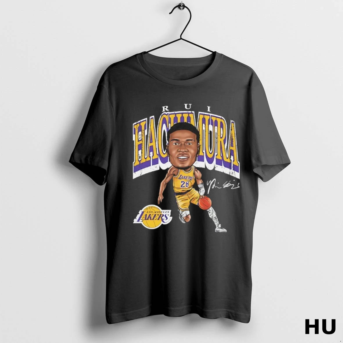 Official Rui Hachimura Los Angeles Lakers Autographed Cartoon T Shirt