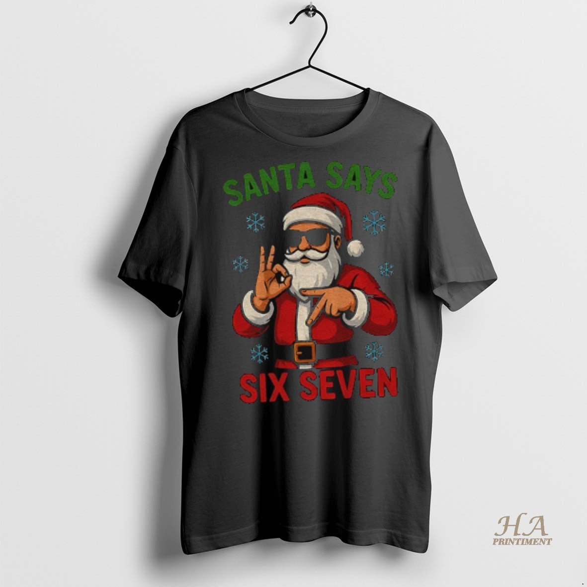 Official Santa Claus Santa Says Six Seven Meme Merry Christmas Shirt