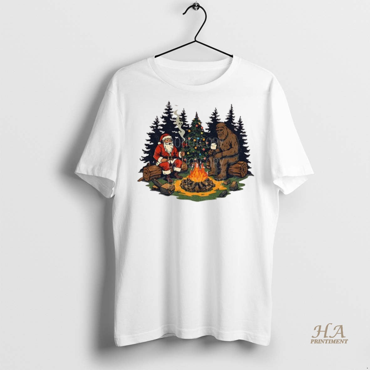 Official Santa Claus And Bigfoot Believe Merry Christmas Shirt