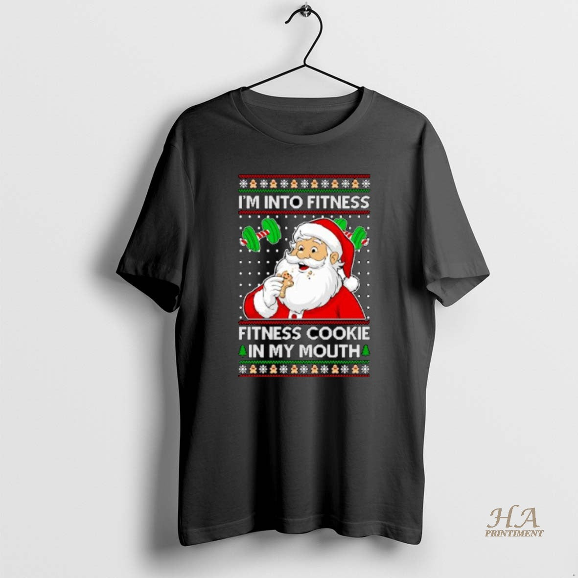 Official Santa Im Into Fitness Cookie In My Mouth Ugly Christmas Ornaments