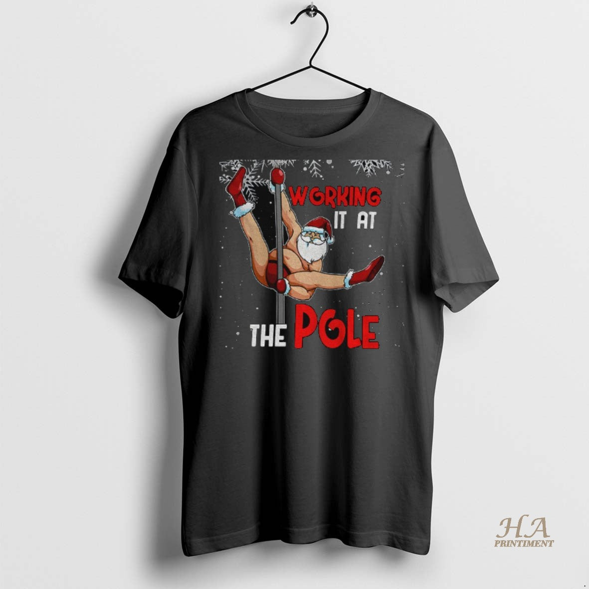 Official Santa Ugly Christmas Working It At The Pole Shirt