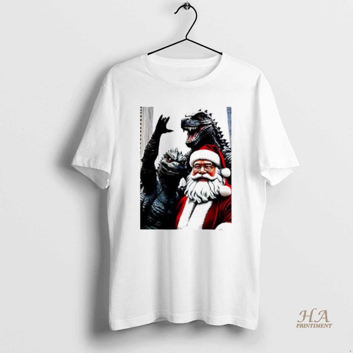 Official Santa And Godzilla Christmas Geeky Holiday