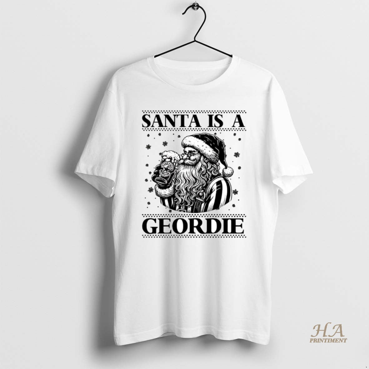 Official Santa Is A Geordie Beer Drinker Christmas