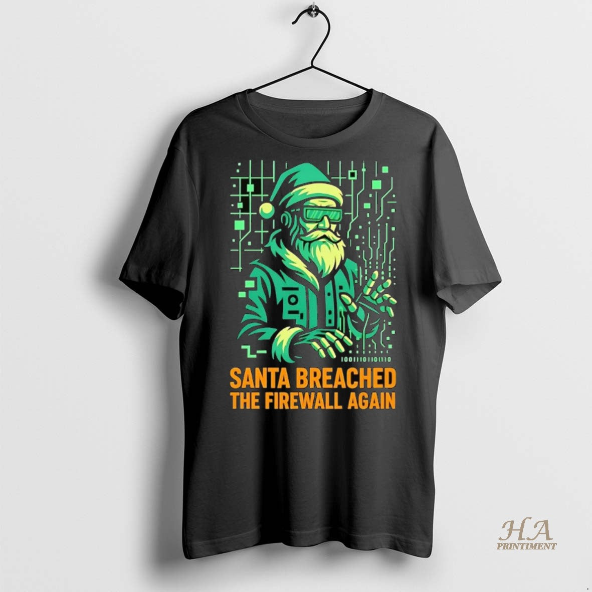 Official Santa Matrix Breached The Firewall Again Christmas Shirt