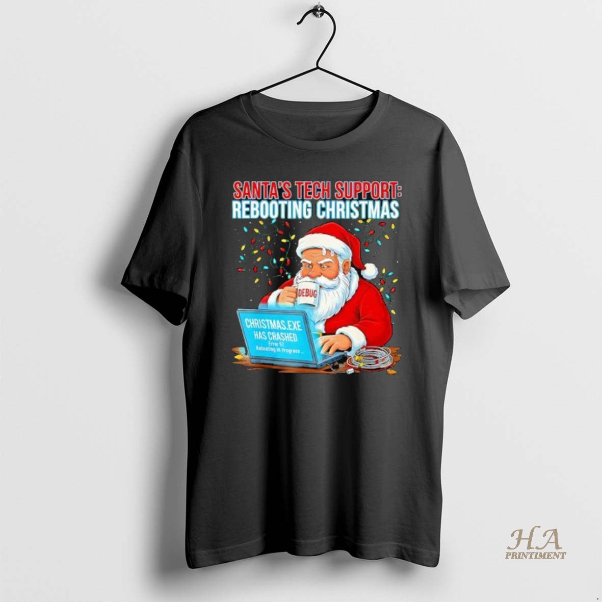 Official Santas Tech Support Rebooting Christmas Funny