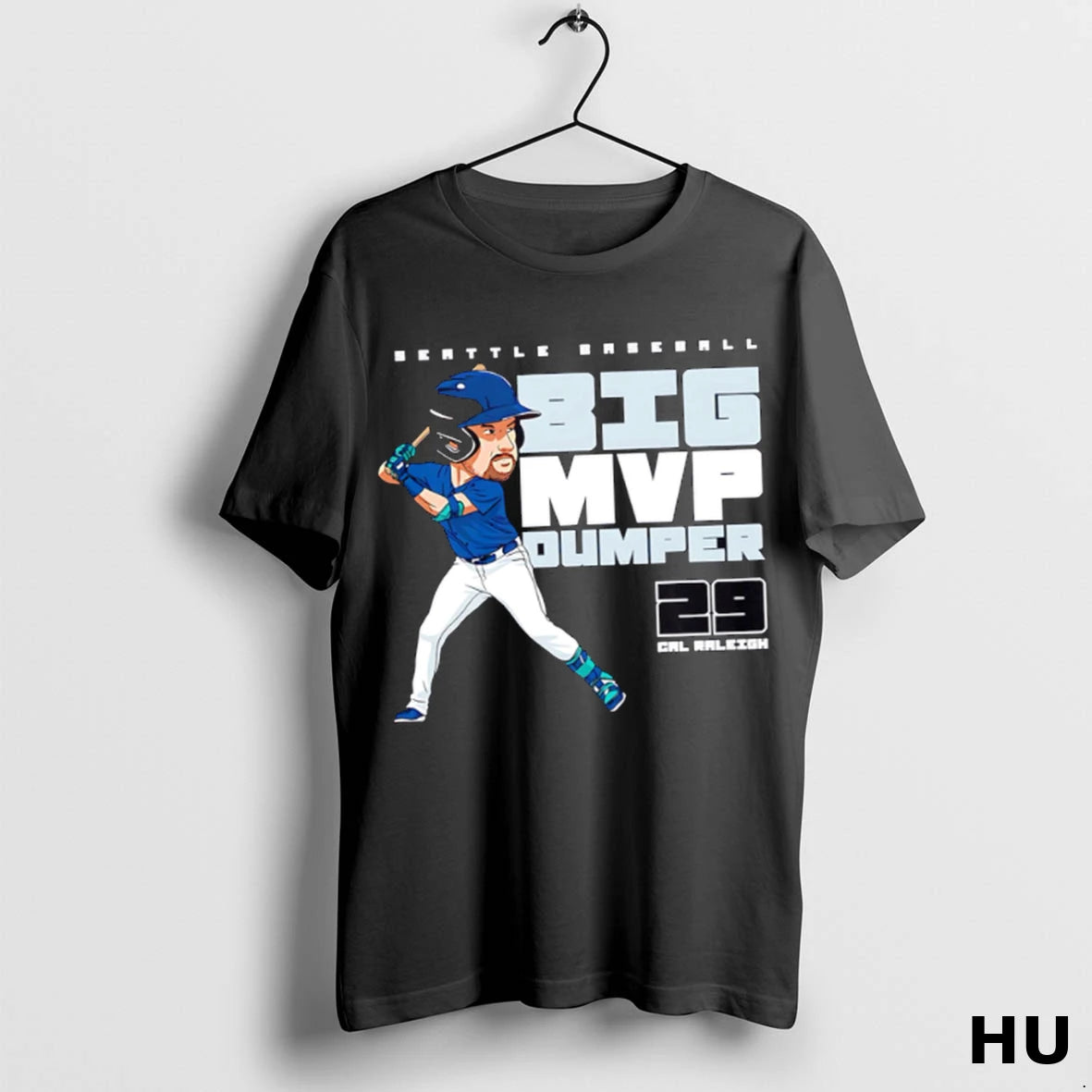 Official Seattle Baseball Big Mvp Dumper 29 Cal Raleigh Baseball Player Cartoon T Shirt