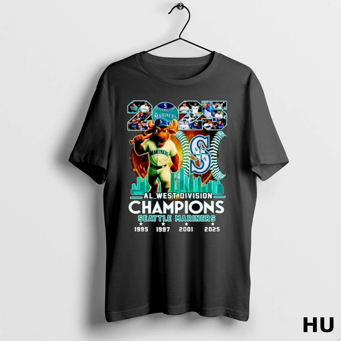 Official Seattle Mariners 2025 Al West Division Champions Mascot Ornaments T Shirt