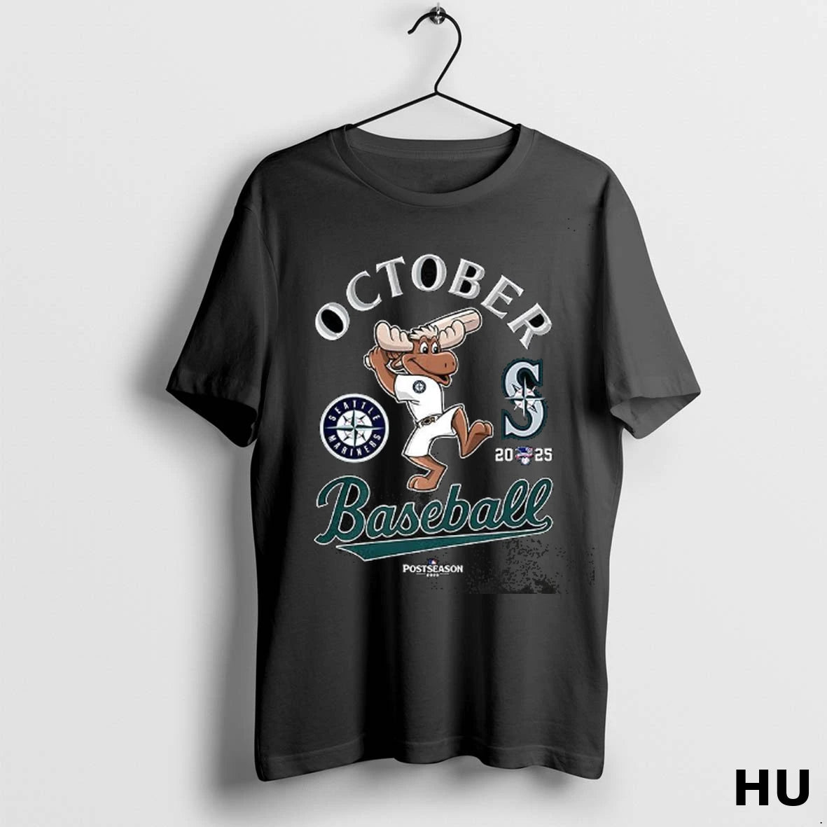 Official Seattle Mariners October Baseball 2025 Postseason Mascot T Shirt