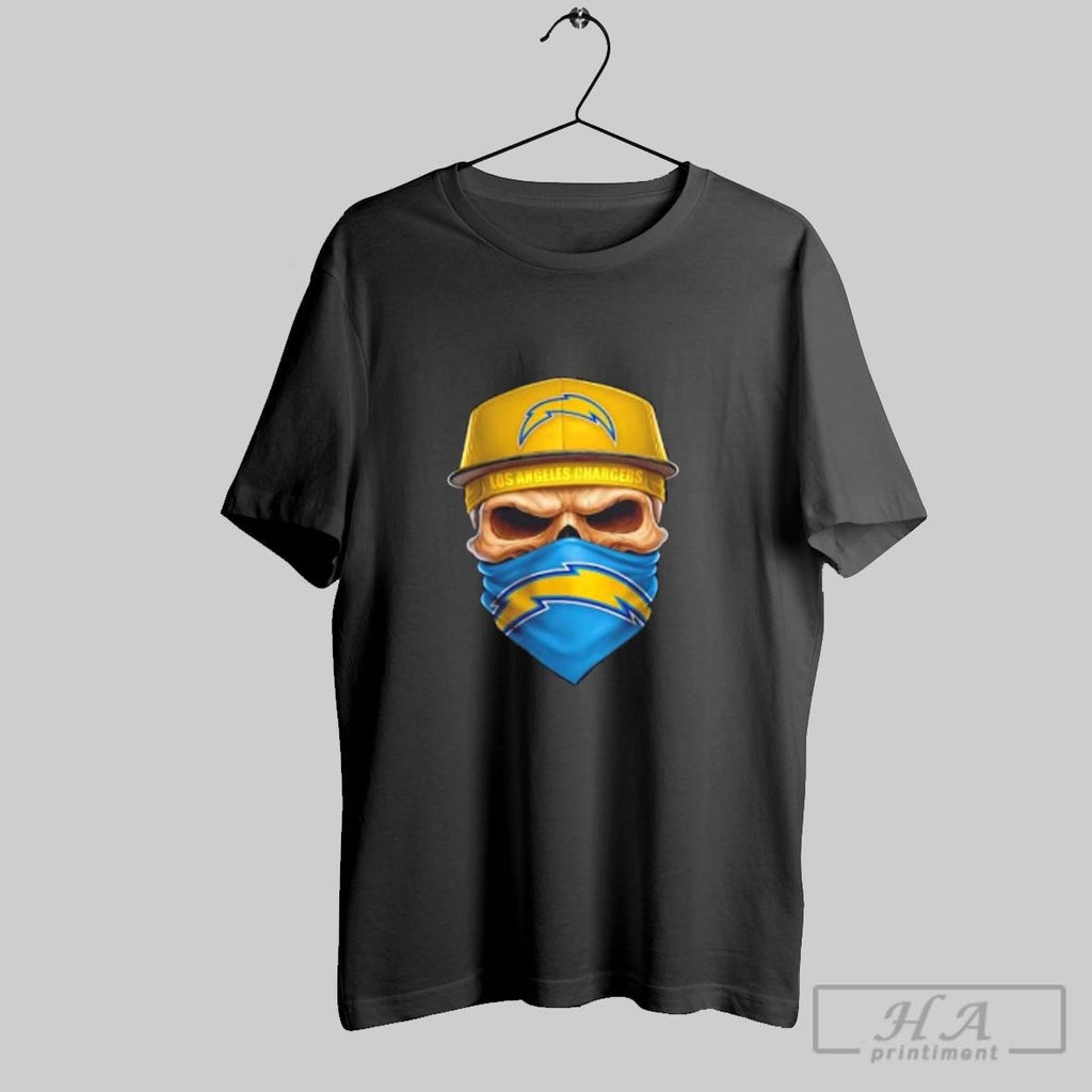Official Skull Wearing A Face Scarf Los Angeles Chargers Football