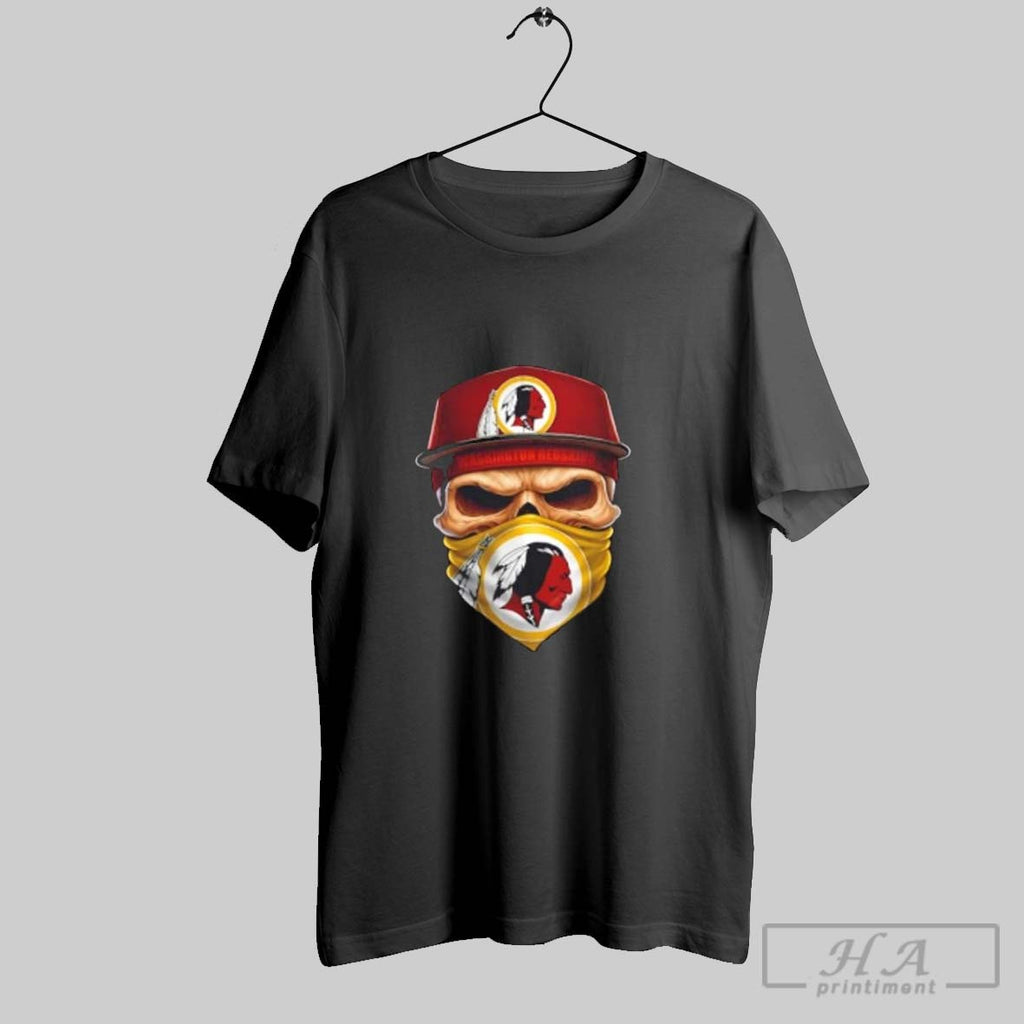 Official Skull Wearing A Face Scarf Washington Redskins Football