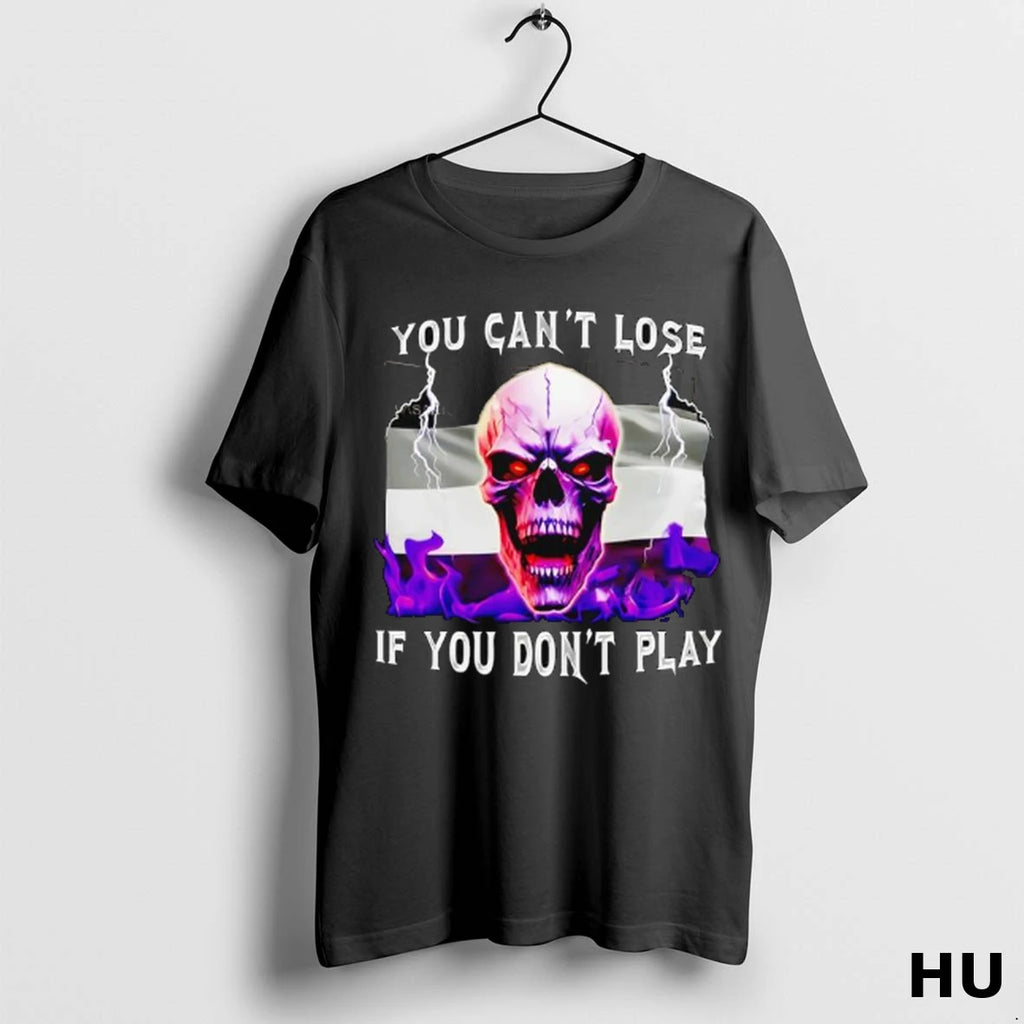 Official Skull With Purple Flag You Cant Lose If You Dont Play T Shirt