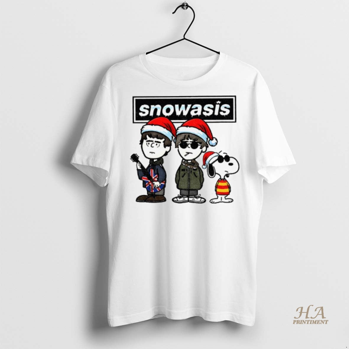 Official Snoopoasis Funny Christmas Snowasis Snowman Rock Band Parody Shirt