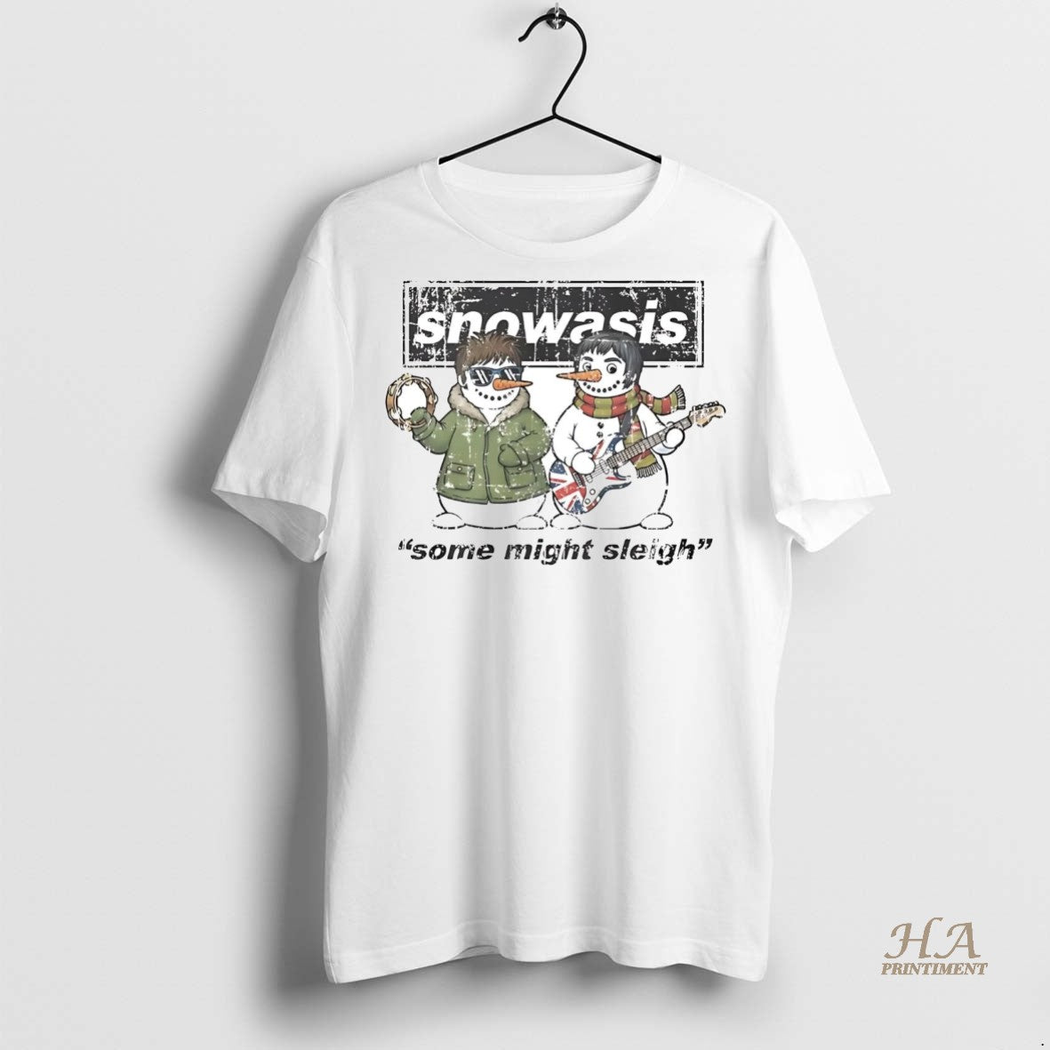 Official Snowasis Snowman Some Might Sleigh Christmas Shirt
