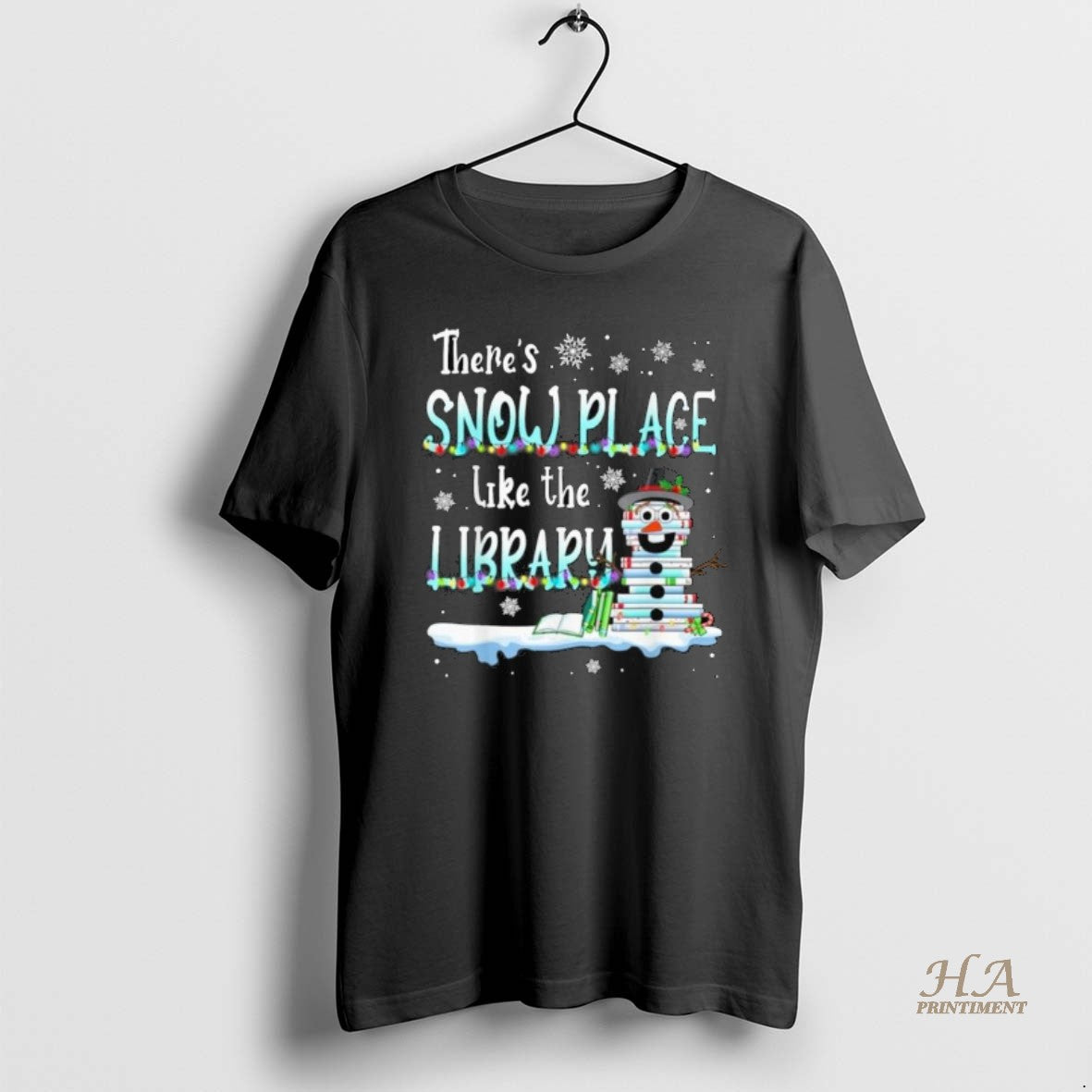 Official Snowman Theres Snow Place Library Merry Christmas Long Sleve
