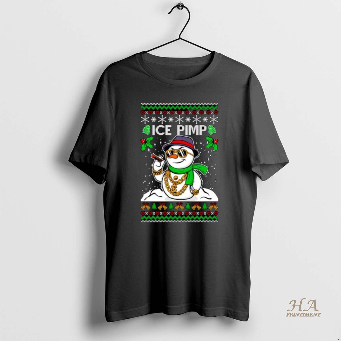 Official Snowman Ice Pimp Ugly Christmas Ornaments