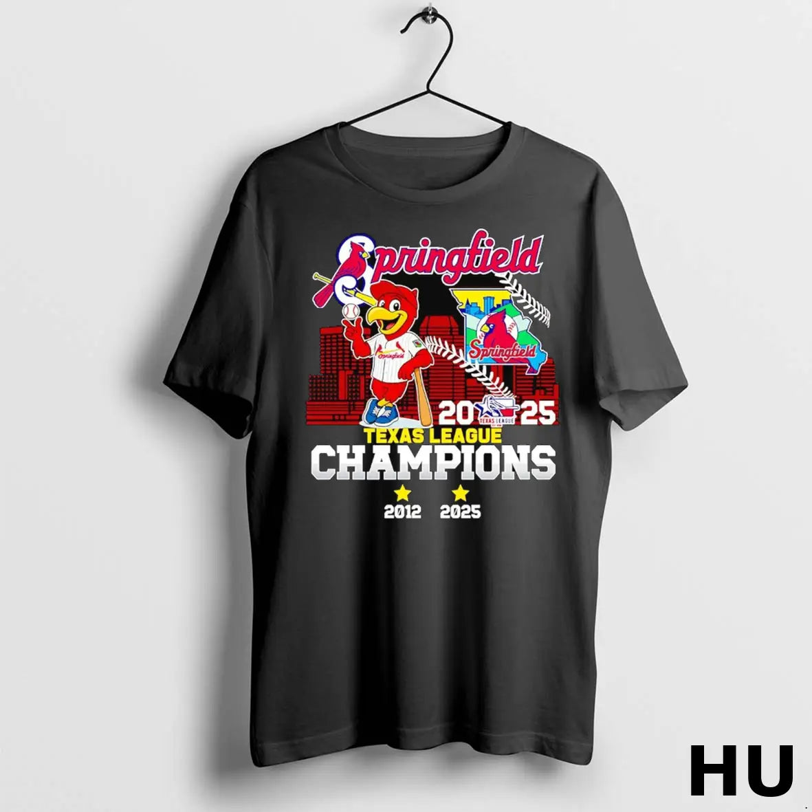 Official Springfield Cardinals 2025 Texas League Champions Mascot T Shirt