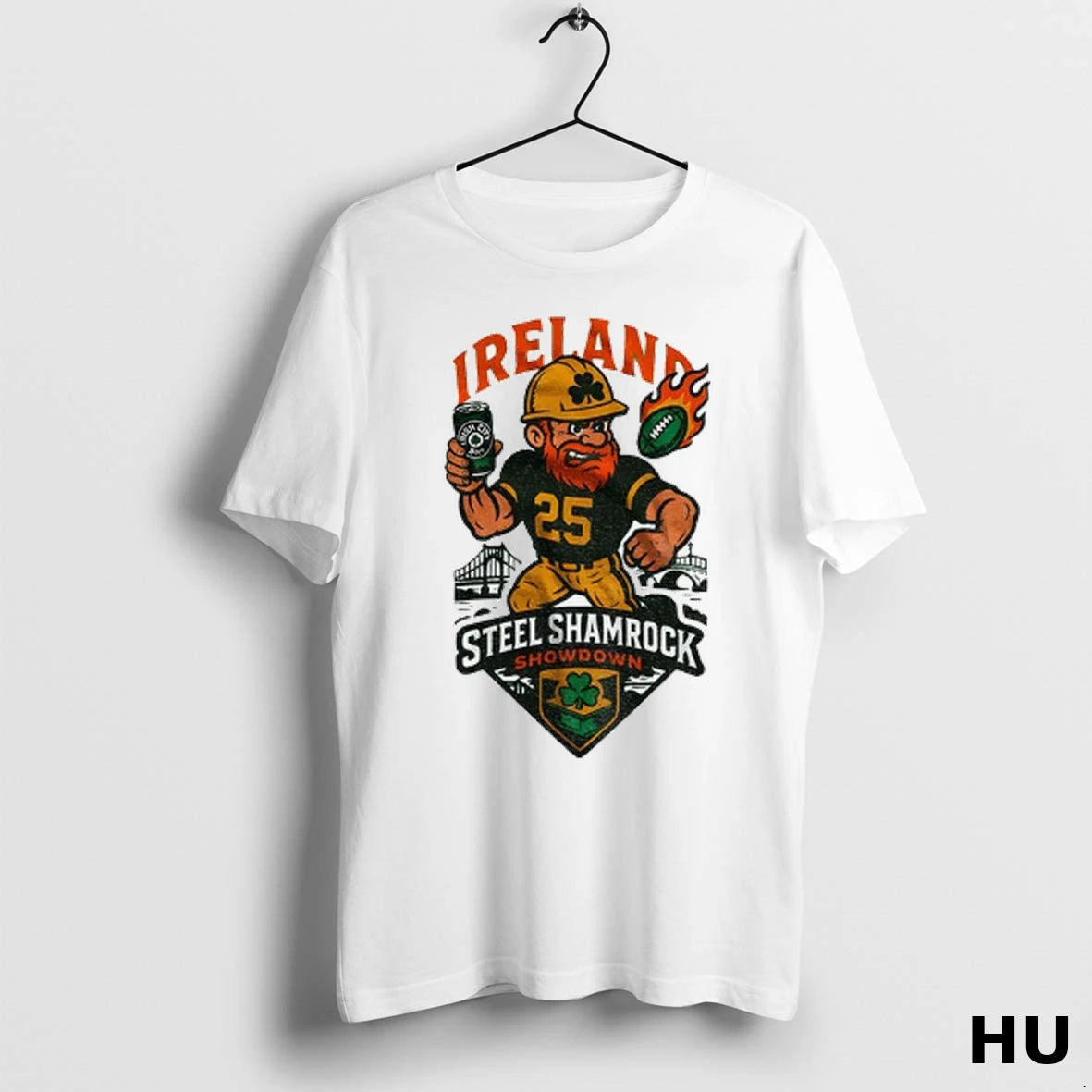 Official Steel Shamrock Showdown Pittsburgh X Ireland Game T Shirt