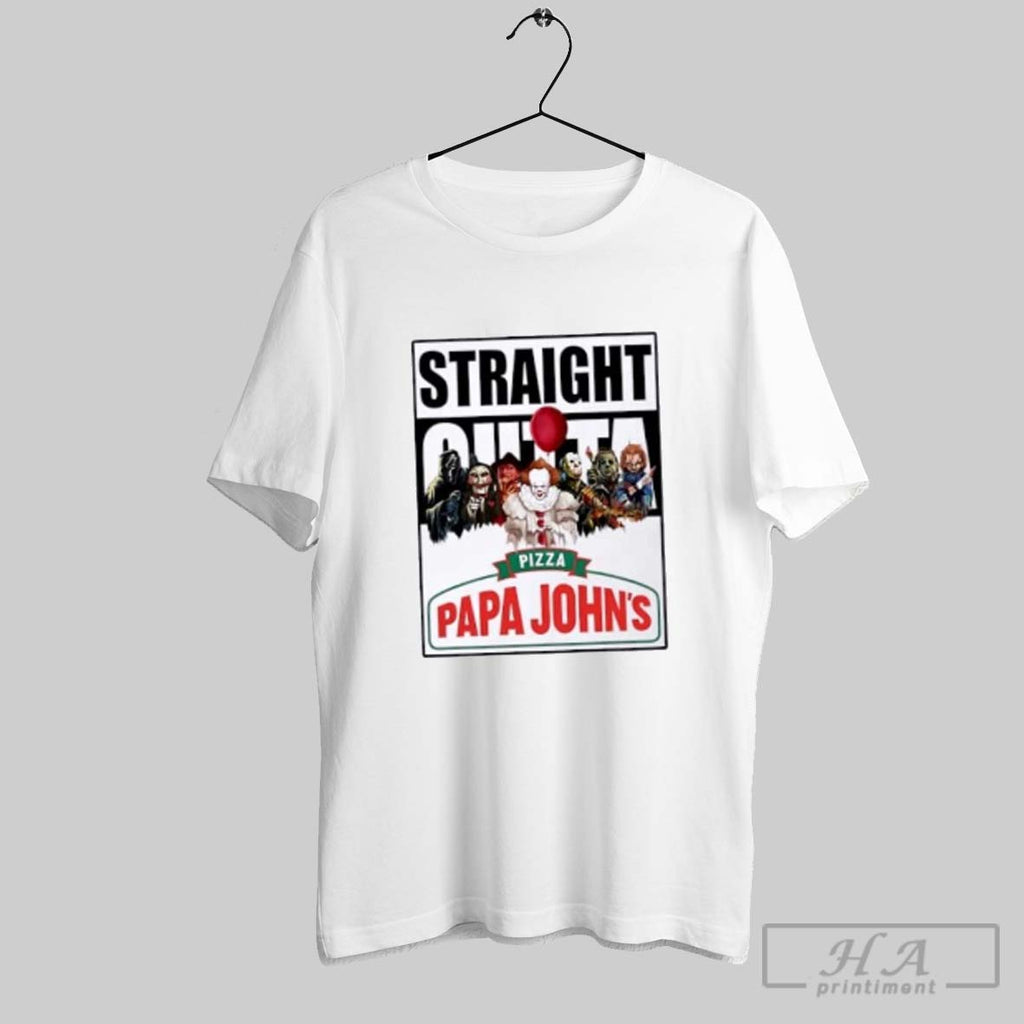 Official Straight Outta Papa Johns Pizza Horror Movies Halloween
