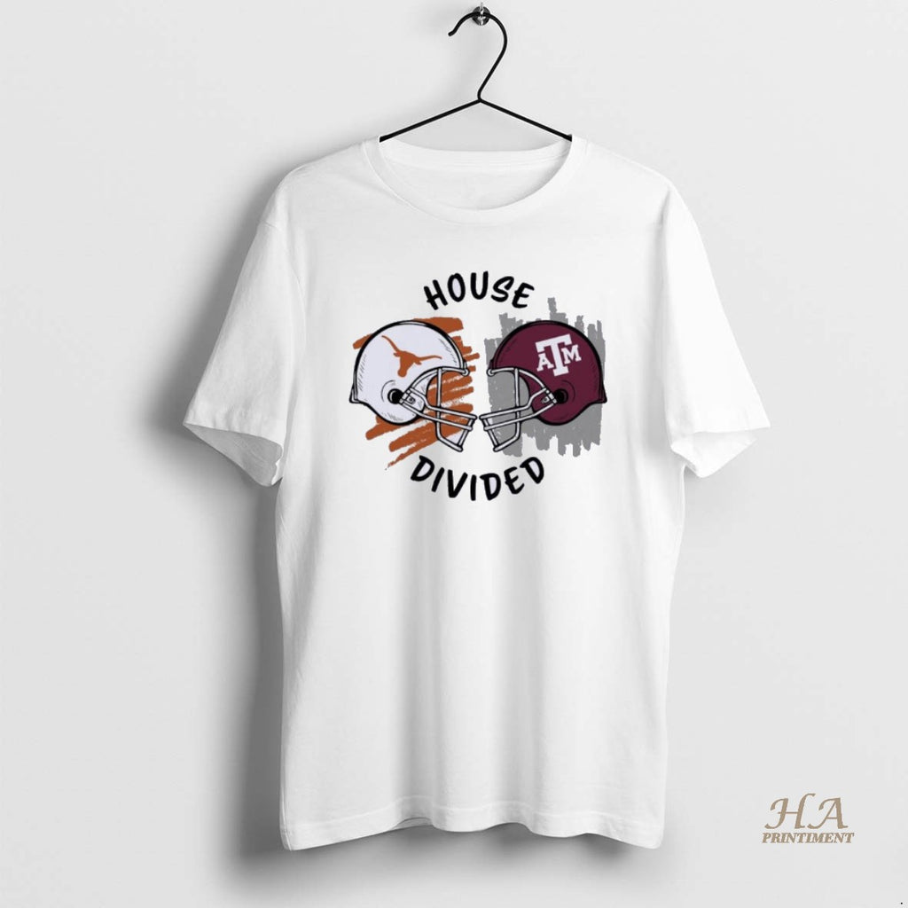 Official Texas Am Aggies Vs Texas Longhorns House Divided Helmet