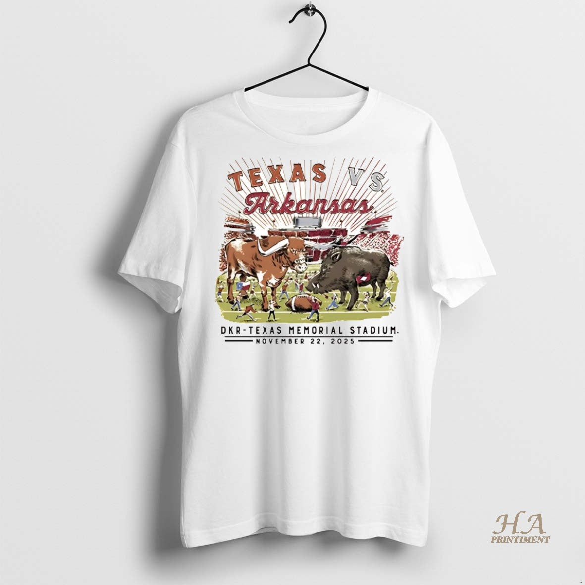 Official Texas Vs Arkansas 2025 Gameday Memorial Stadium Shirt